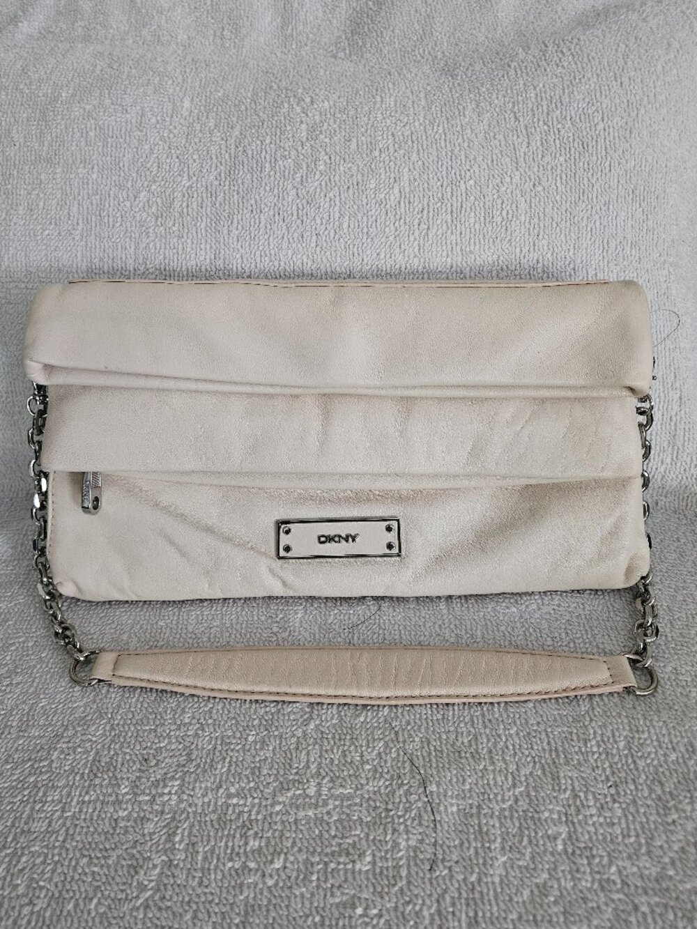 DKNY Leather Fold Over Clutch Shoulder Bag